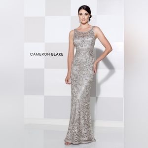Beautiful Cameron Blake dress-mother of the bride size 10 light gray, silver.